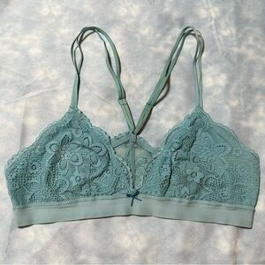 Aerie American Eagle size medium blue green lace bra